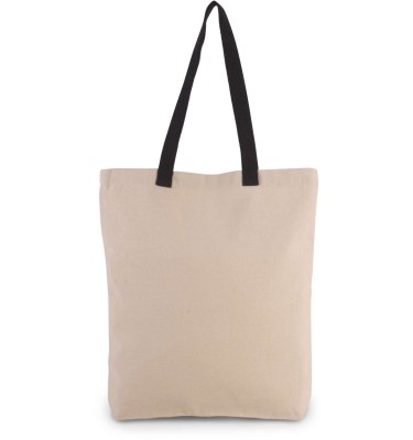 SHOPPER BAG WITH GUSSET AND CONTRAST COLOUR HANDLE