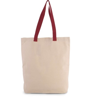 SHOPPER BAG WITH GUSSET AND CONTRAST COLOUR HANDLE