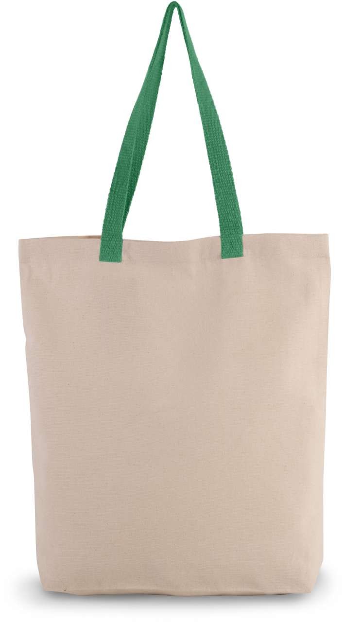 SHOPPER BAG WITH GUSSET AND CONTRAST COLOUR HANDLE