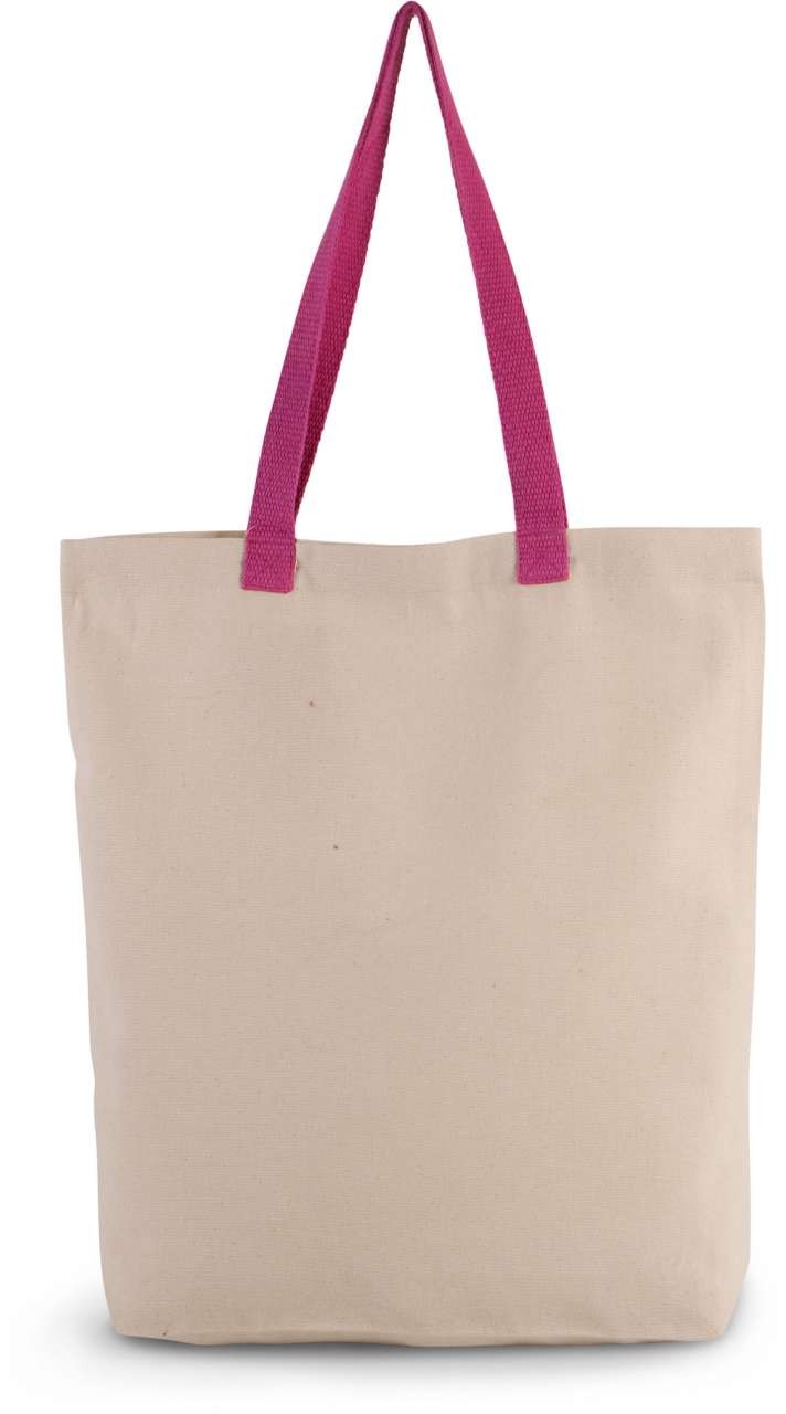 SHOPPER BAG WITH GUSSET AND CONTRAST COLOUR HANDLE