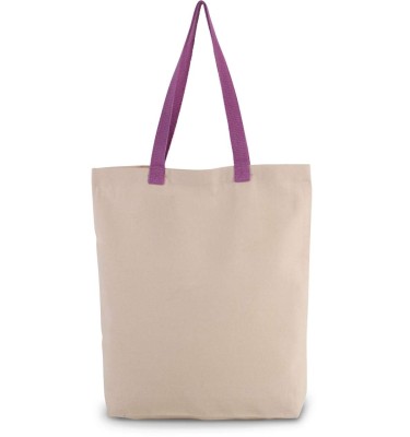 SHOPPER BAG WITH GUSSET AND CONTRAST COLOUR HANDLE