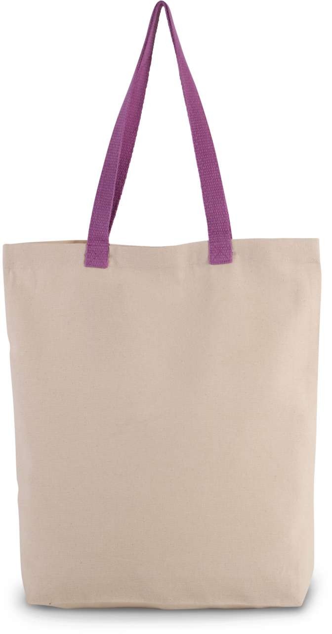 SHOPPER BAG WITH GUSSET AND CONTRAST COLOUR HANDLE