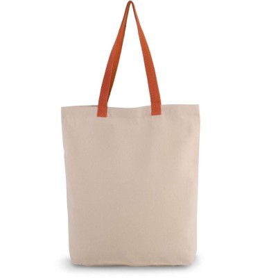 SHOPPER BAG WITH GUSSET AND CONTRAST COLOUR HANDLE