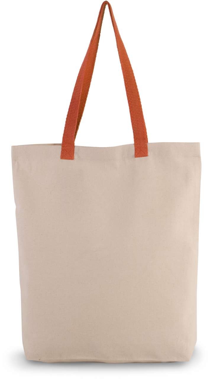 SHOPPER BAG WITH GUSSET AND CONTRAST COLOUR HANDLE