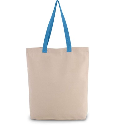 SHOPPER BAG WITH GUSSET AND CONTRAST COLOUR HANDLE