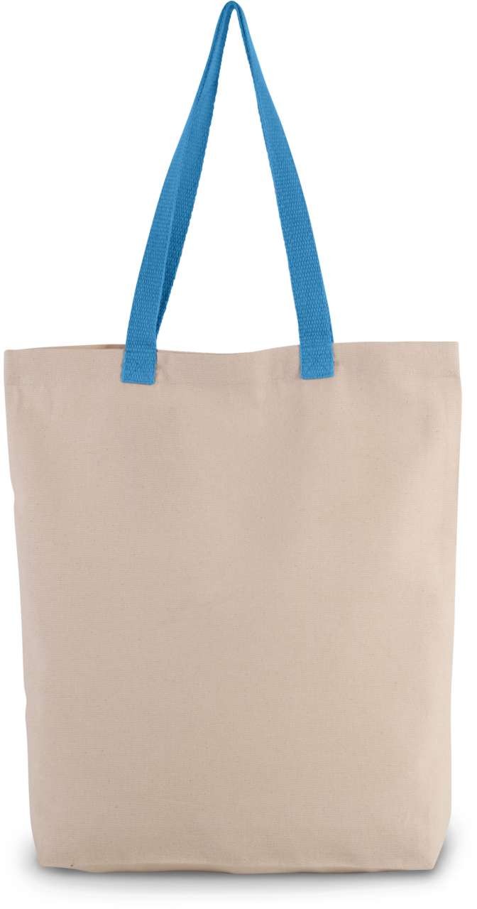 SHOPPER BAG WITH GUSSET AND CONTRAST COLOUR HANDLE