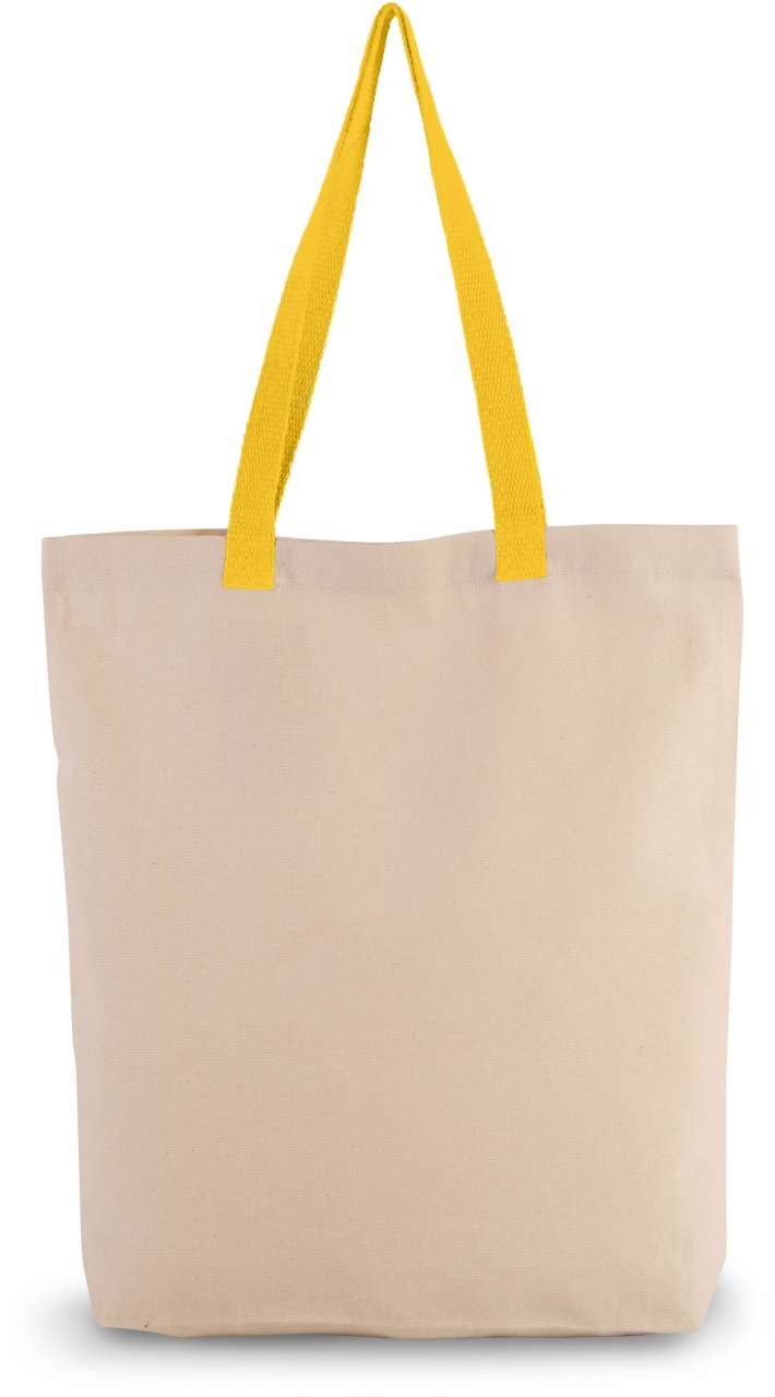 SHOPPER BAG WITH GUSSET AND CONTRAST COLOUR HANDLE