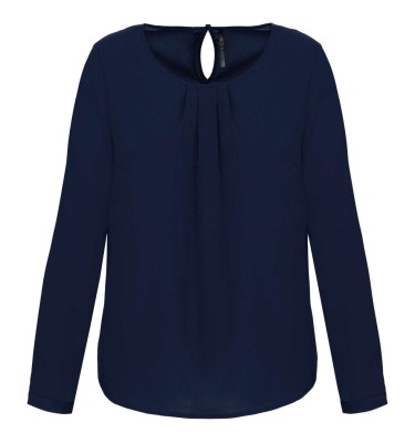 LADIES' LONG-SLEEVED CREPE BLOUSE