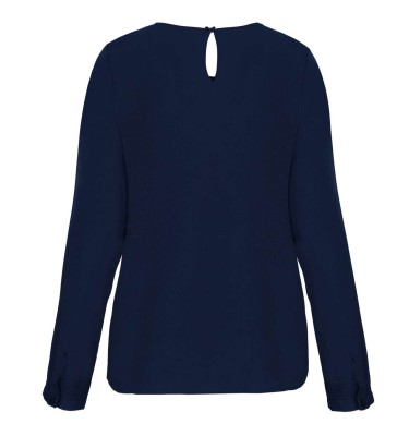 LADIES' LONG-SLEEVED CREPE BLOUSE