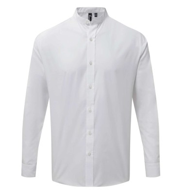 BANDED COLLAR 'GRANDAD' LONG SLEEVE SHIRT