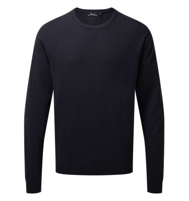 MEN'S CREW NECK COTTON RICH KNITTED SWEATER