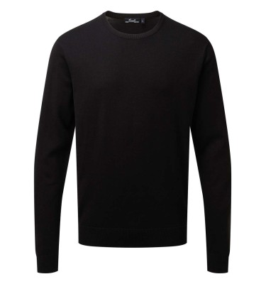 MEN'S CREW NECK COTTON RICH KNITTED SWEATER