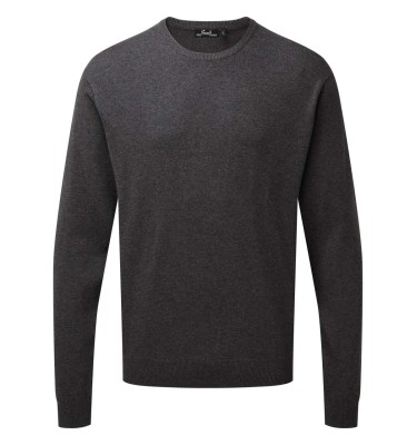 MEN'S CREW NECK COTTON RICH KNITTED SWEATER
