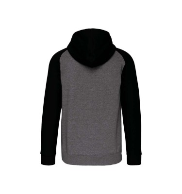 UNISEX TWO-TONE ZIPPED HOODED FLEECE JACKET