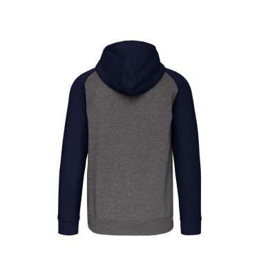 UNISEX TWO-TONE ZIPPED HOODED FLEECE JACKET