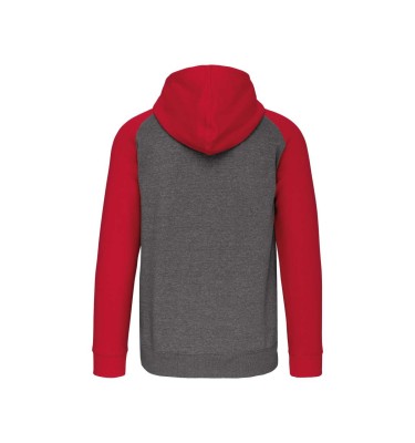 UNISEX TWO-TONE ZIPPED HOODED FLEECE JACKET