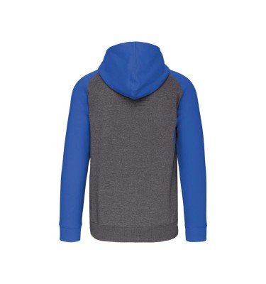 UNISEX TWO-TONE ZIPPED HOODED FLEECE JACKET