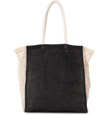 SHOPPING BAG WITH MESH GUSSET