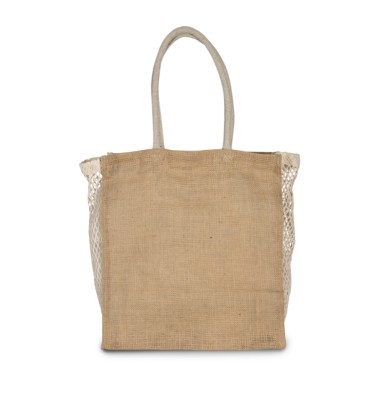 SHOPPING BAG WITH MESH GUSSET