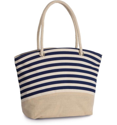 JUTE CANVAS DUFFEL SHOPPING BAG