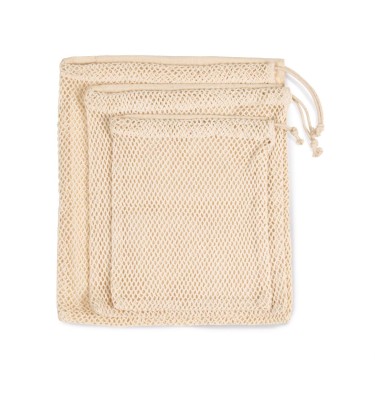 MESH BAG WITH DRAWSTRING CARRY HANDLE
