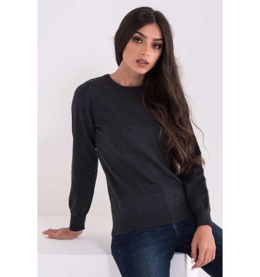 LADIES’ CREW NECK FINE GAUGE COTTON PULLOVER