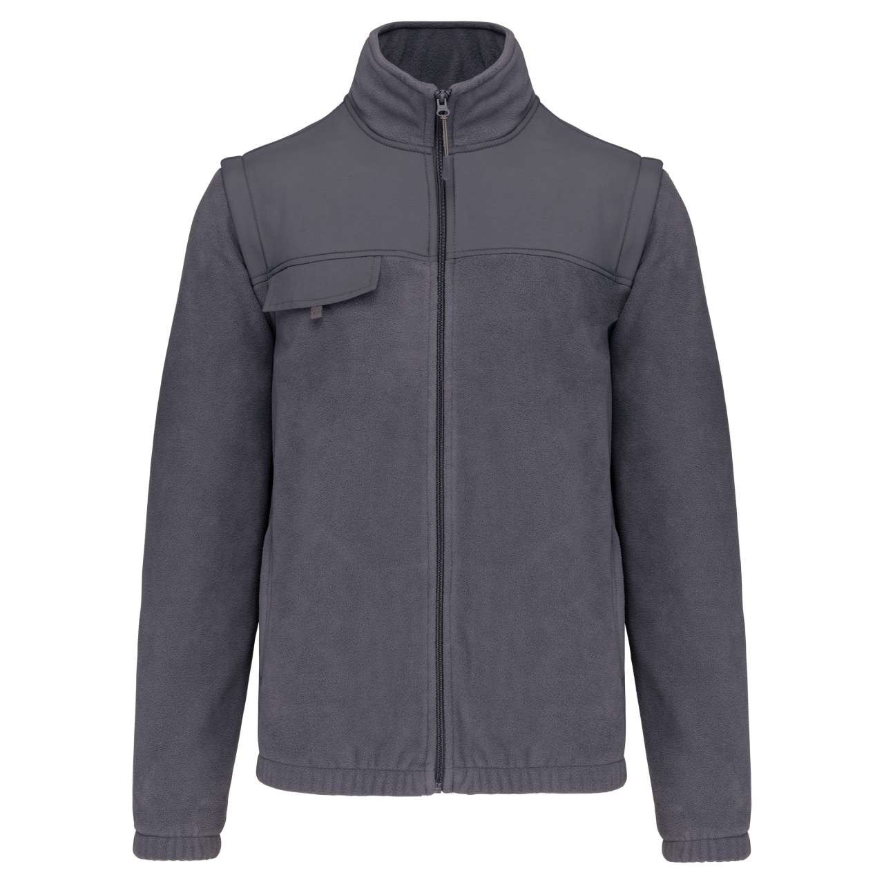 FLEECE JACKET WITH REMOVABLE SLEEVES