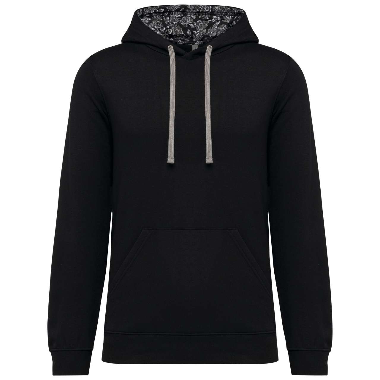 UNISEX CONTRAST PATTERNED HOODED SWEATSHIRT
