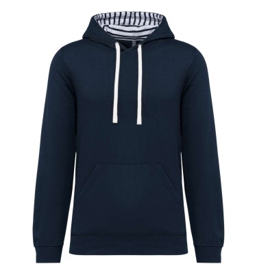 UNISEX CONTRAST PATTERNED HOODED SWEATSHIRT