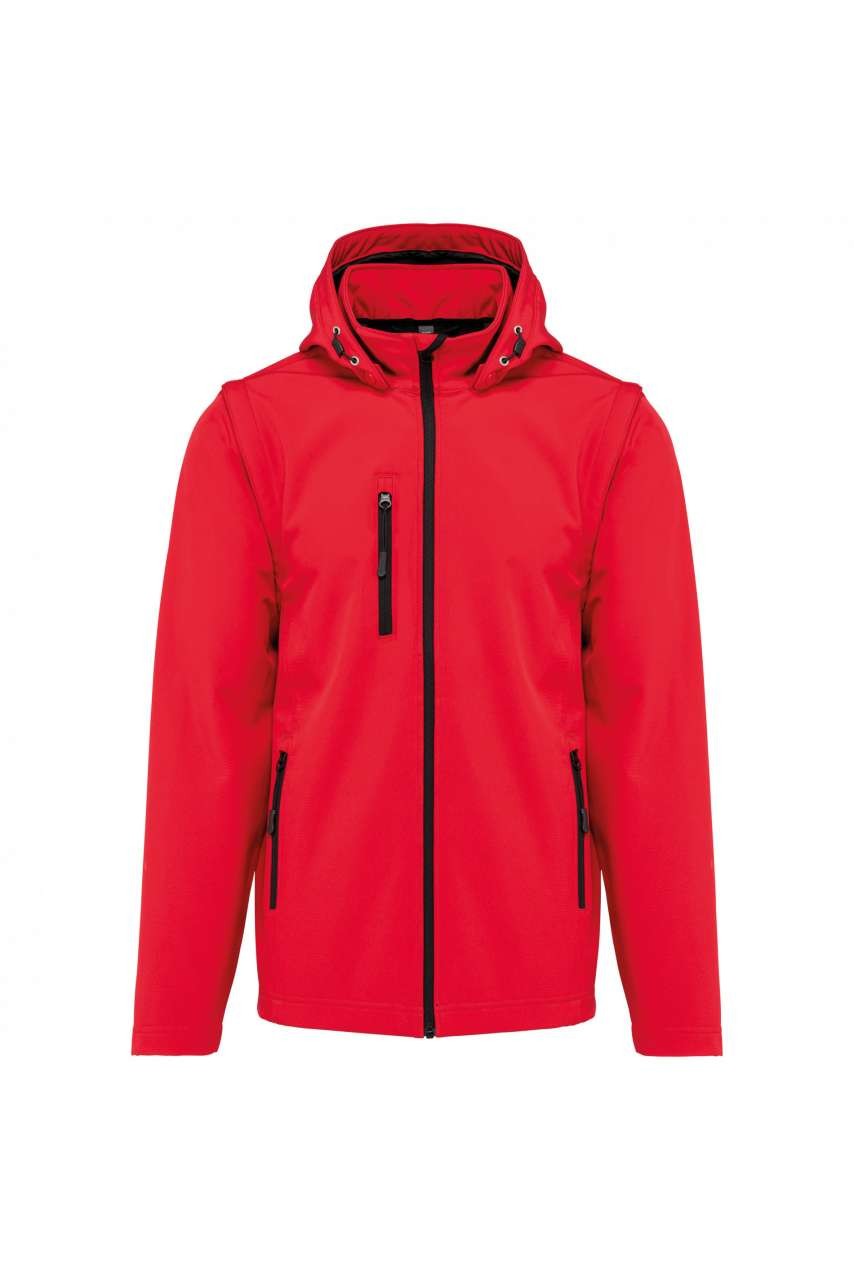 UNISEX 3-LAYER SOFTSHELL HOODED JACKET WITH REMOVABLE SLEEVES