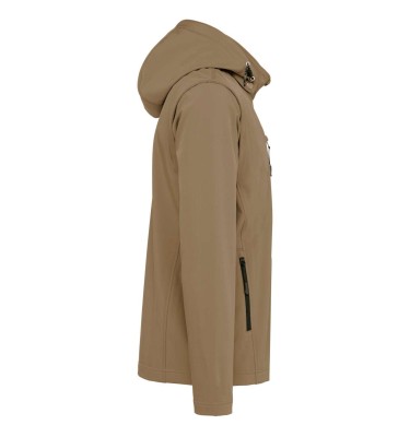 UNISEX 3-LAYER SOFTSHELL HOODED JACKET WITH REMOVABLE SLEEVES