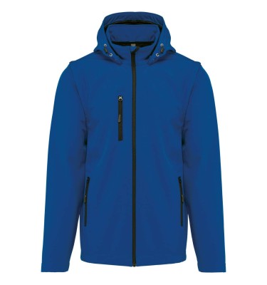 UNISEX 3-LAYER SOFTSHELL HOODED JACKET WITH REMOVABLE SLEEVES