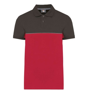 UNISEX ECO-FRIENDLY TWO-TONE SHORT SLEEVE POLO SHIRT