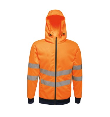 HI VIS PRO FULL ZIP STRETCH HOODIE JACKET