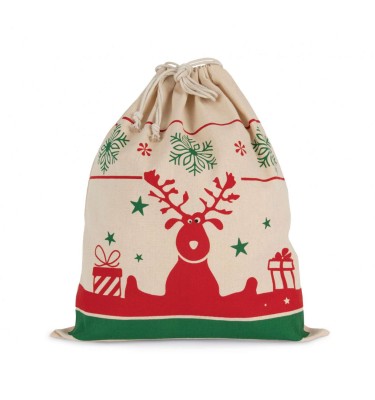 DRAWSTRING BAG WITH CHRISTMAS PATTERNS
