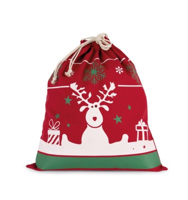 DRAWSTRING BAG WITH CHRISTMAS PATTERNS