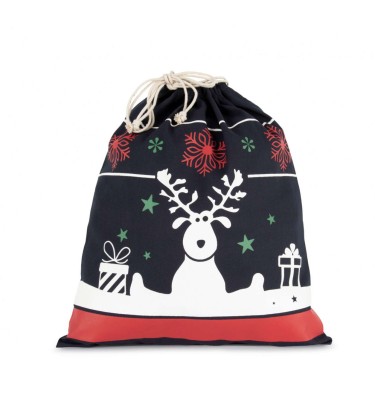 DRAWSTRING BAG WITH CHRISTMAS PATTERNS