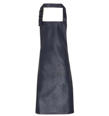 FAUX LEATHER BIB APRON