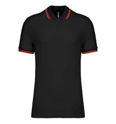 MEN'S SHORT-SLEEVED POLOSHIRT WITH CONTRASTING PIPING