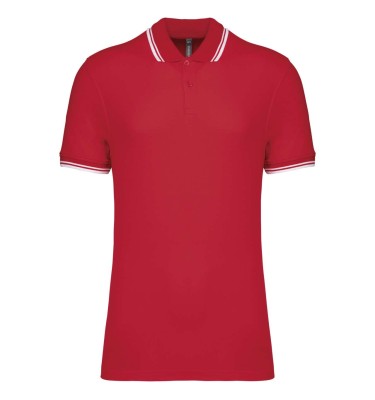 MEN'S SHORT-SLEEVED POLOSHIRT WITH CONTRASTING PIPING
