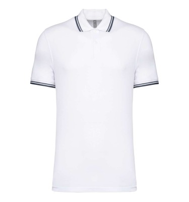 MEN'S SHORT-SLEEVED POLOSHIRT WITH CONTRASTING PIPING