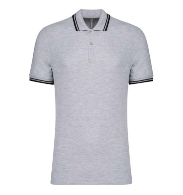 MEN'S SHORT-SLEEVED POLOSHIRT WITH CONTRASTING PIPING