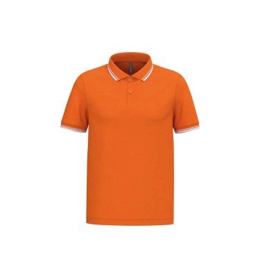 MEN'S SHORT-SLEEVED POLOSHIRT WITH CONTRASTING PIPING
