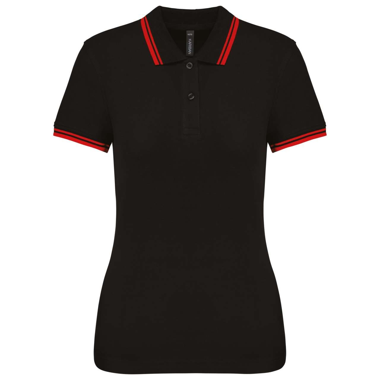 LADIE'S SHORT-SLEEVED POLOSHIRT WITH CONTRASTING PIPING