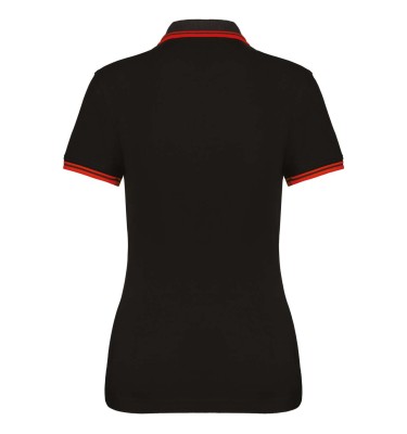 LADIE'S SHORT-SLEEVED POLOSHIRT WITH CONTRASTING PIPING