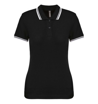 LADIE'S SHORT-SLEEVED POLOSHIRT WITH CONTRASTING PIPING