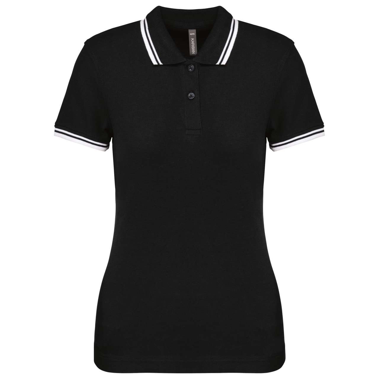 LADIE'S SHORT-SLEEVED POLOSHIRT WITH CONTRASTING PIPING