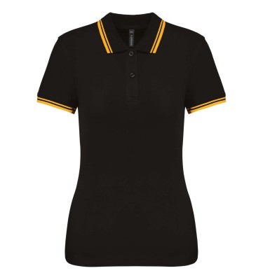 LADIE'S SHORT-SLEEVED POLOSHIRT WITH CONTRASTING PIPING