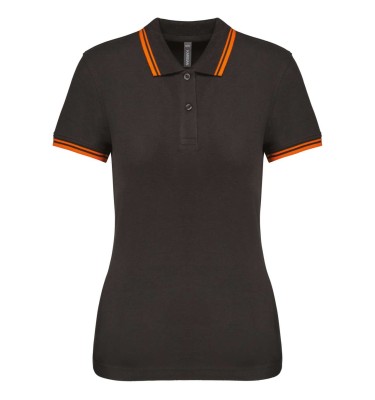 LADIE'S SHORT-SLEEVED POLOSHIRT WITH CONTRASTING PIPING