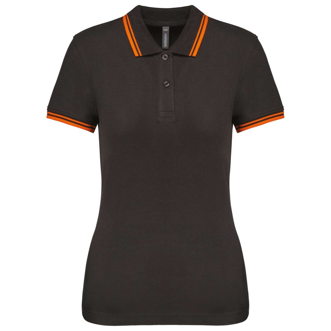 LADIE'S SHORT-SLEEVED POLOSHIRT WITH CONTRASTING PIPING